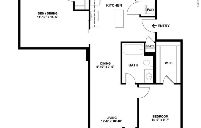 1 bed, 1 bath, 996 sqft, $3,495, Unit 451