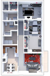 2 beds, 2 baths, 1,040 sqft, $1,699