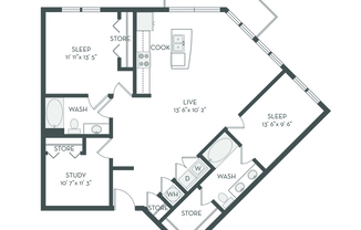 2 beds, 2 baths, 1,266 sqft, $1,587