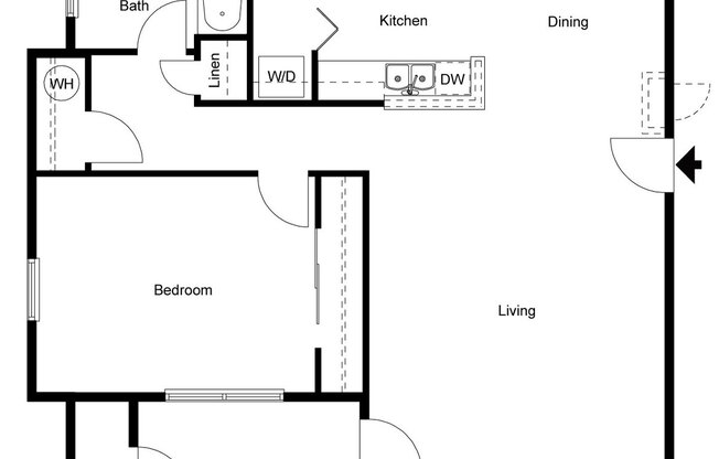 1 bed, 1 bath, 854 sqft, $1,665