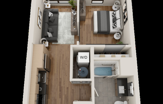 1 bed, 1 bath, 485 sqft, $1,955, Unit 404