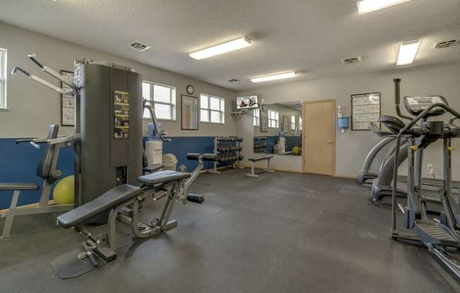 Fitness center at Skyline View Apartments!