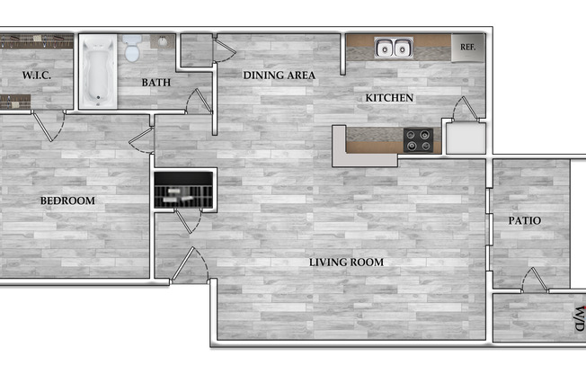 1 bed, 1 bath, 614 sqft, $711, Unit 028