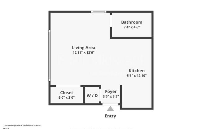 Studio, 1 bath, 318 sqft, $849, Unit 102