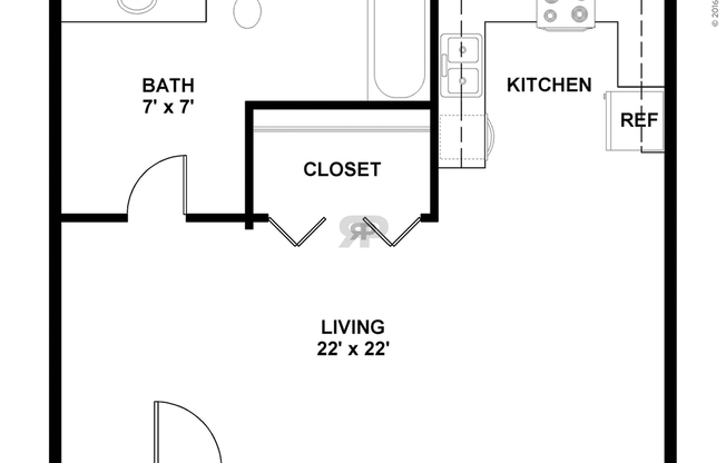 Studio, 1 bath, 750 sqft, $741