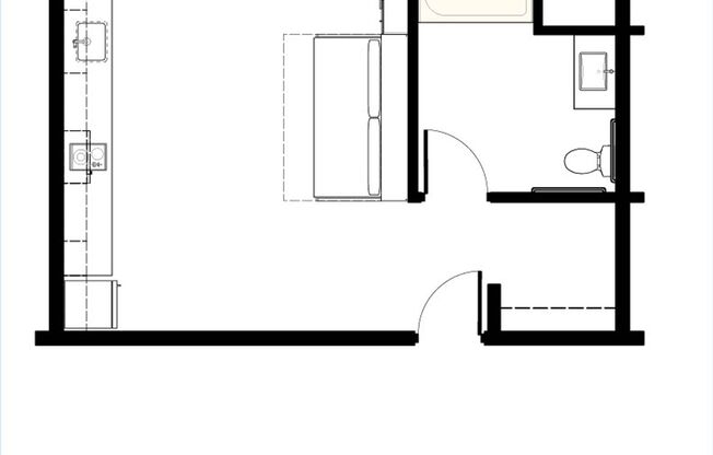 Studio, 1 bath, 479 sqft, $915, Unit 212