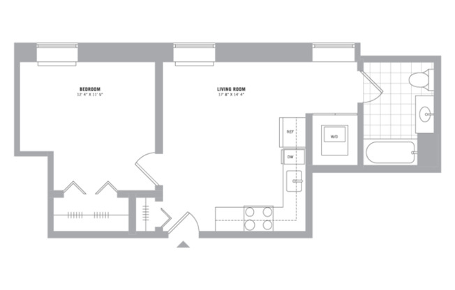 1 bed, 1 bath, 584 sqft, $2,225, Unit 214-409