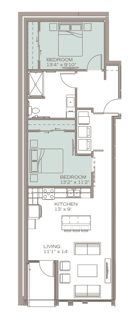 2 beds, 1 bath, 991 sqft, $2,350, Unit 415