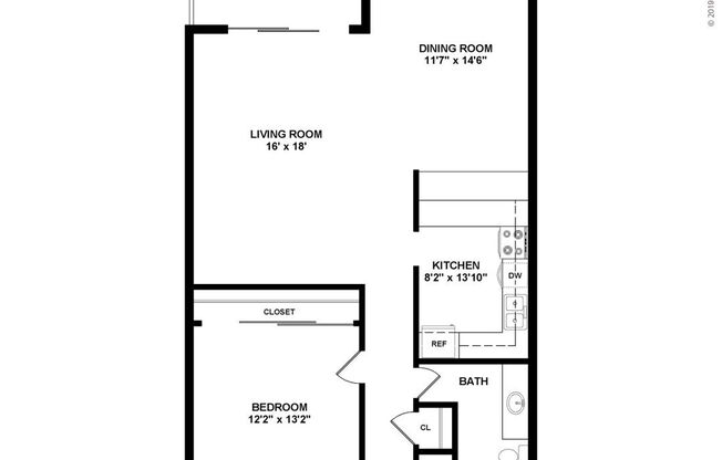1 bed, 1 bath, 847 sqft, $2,552