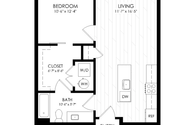 1 bed, 1 bath, 650 sqft, $1,380