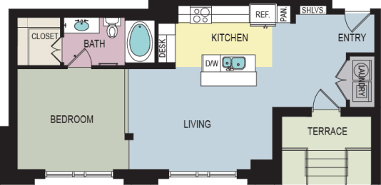 1 bed, 1 bath, 792 sqft, $2,109