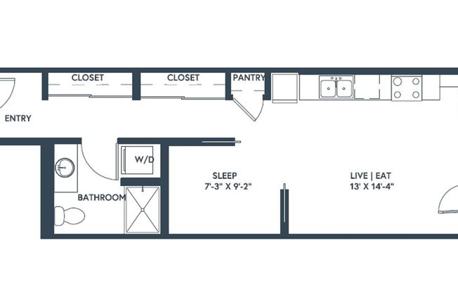 1 bed, 1 bath, 520 sqft, $2,115, Unit 517