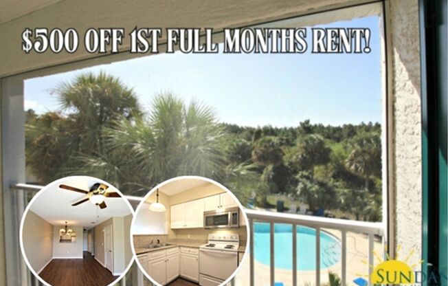 Pool view 2 Bedroom Unit at The Florida Club-Move-in Special!