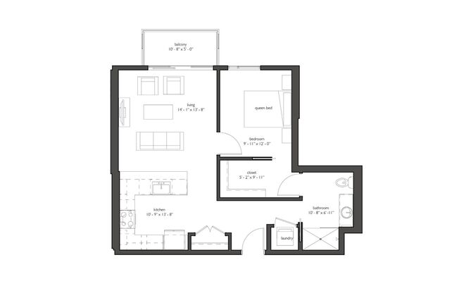 1 bed, 1 bath, 744 sqft, $1,501, Unit 316