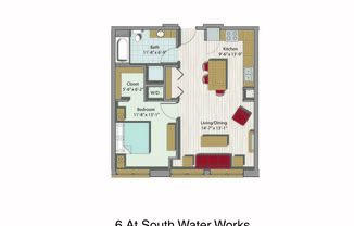 1 bed, 1 bath, 728 sqft, $1,650, Unit 505