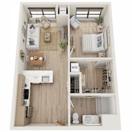 1 bed, 1 bath, 661 sqft, $1,468