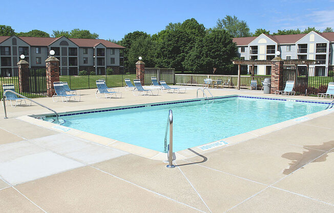 Pool With Large Sundeck Access at Madeira Apartments in Kalamazoo, MI 49001