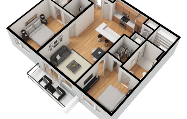 2 beds, 2 baths, 1,005 sqft, $2,240, Unit Unit 418