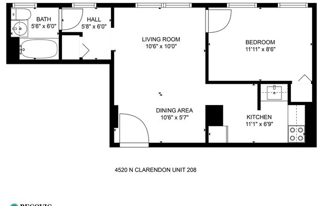 1 bed, 1 bath, 408 sqft, $1,775, Unit 208