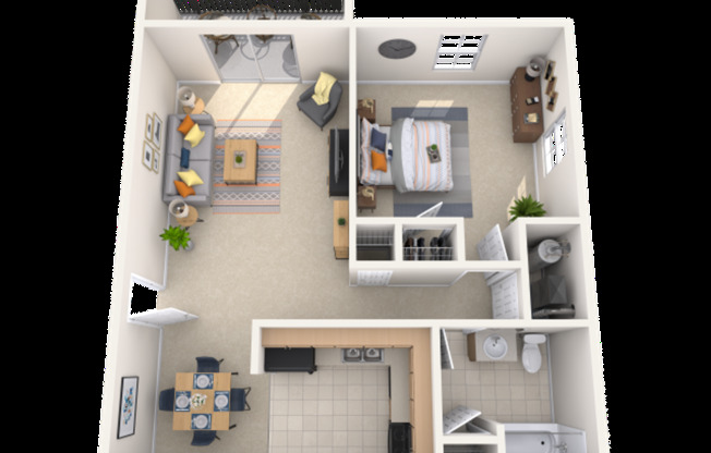 1 bed, 1 bath, 650 sqft, $1,015, Unit F7