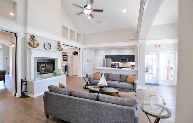 Living Area With Fireplace at The Legends at Eagle Mountain Lake, Fort Worth, TX, 76179
