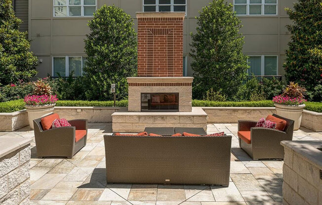 Cityplace Heights Outdoor Seating and Firepit Area Apartments for rent Dallas, TX