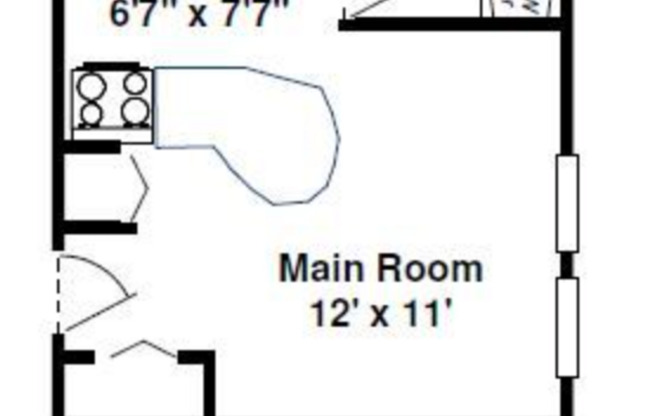 Studio, 1 bath, $1,100, Unit 840-605