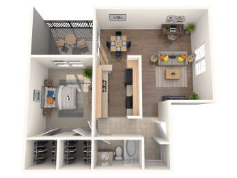 1 bed, 1 bath, 751 sqft, $937