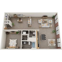 1 bed, 1.5 baths, 827 sqft, $2,140