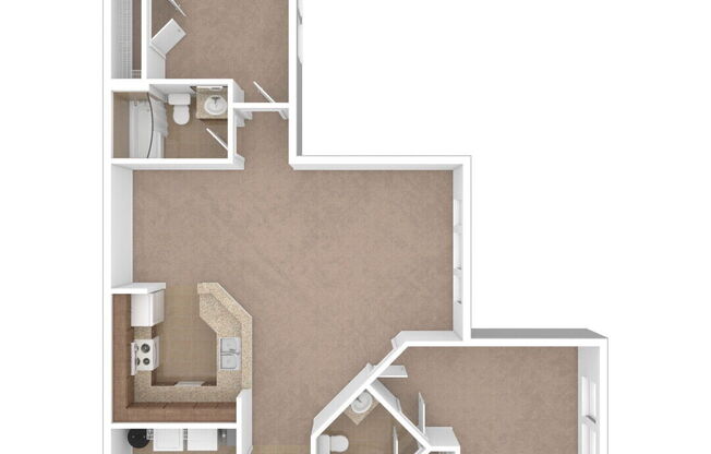 2 beds, 2 baths, 1,046 sqft, $1,525