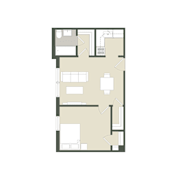 1 bed, 1 bath, 574 sqft, $1,820