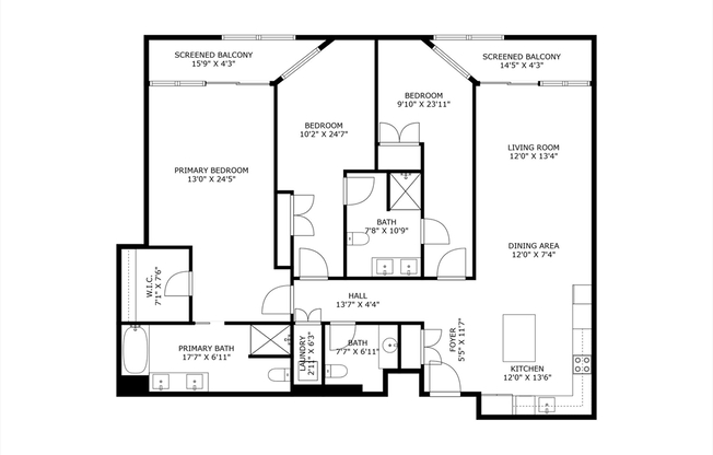 3 beds, 2.5 baths, 1,830 sqft, $5,500, Unit 206