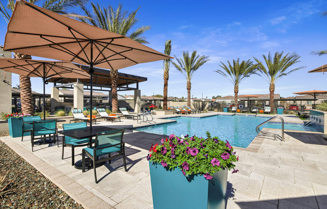 Poolside Lounge Area at Avilla Gateway, Arizona, 85037