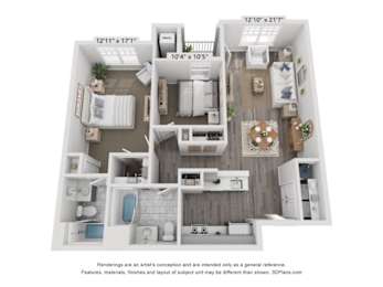 2 beds, 2 baths, 1,028 sqft, $2,469