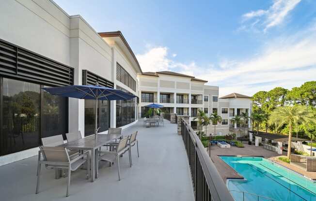 Sun terrace overlooking pool