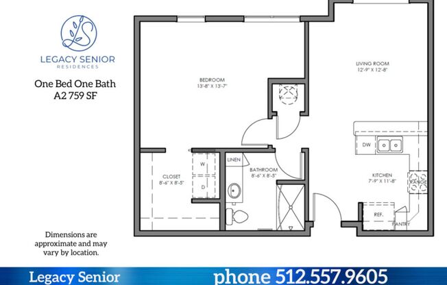 1 bed, 1 bath, 759 sqft, $1,095, Unit 357