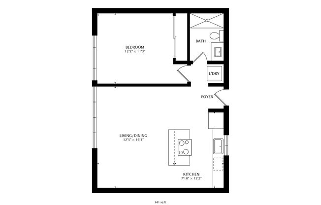 1 bed, 1 bath, 631 sqft, $2,027, Unit APT. 16