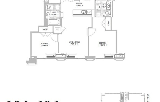 2 beds, 2 baths, $7,063, Unit 1_206