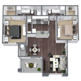 2 beds, 2 baths, 1,024 sqft, $1,472