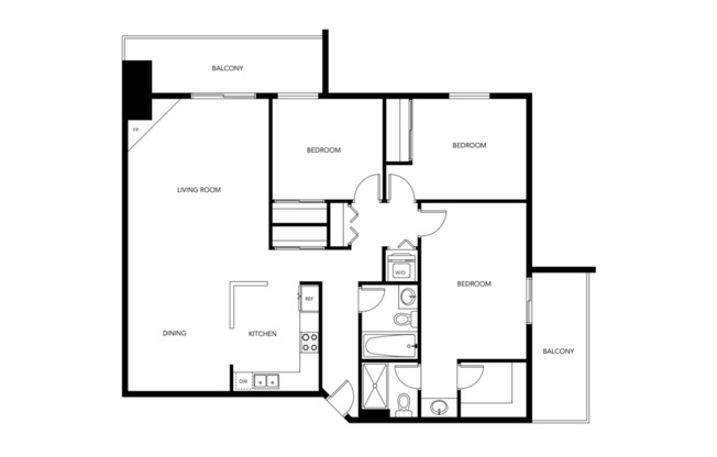3 beds, 2 baths, 1,225 sqft, $1,995, Unit 3900205R