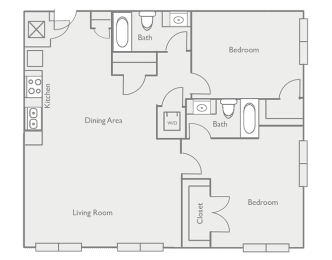 2 beds, 2 baths, 1,319 sqft, $1,879
