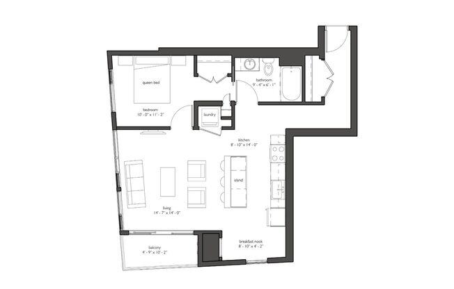 1 bed, 1 bath, 785 sqft, $1,530, Unit 411