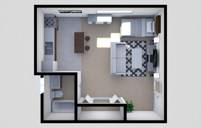 Studio, 1 bath, $952