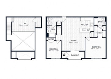 2 beds, 2 baths, 1,539 sqft, $2,739