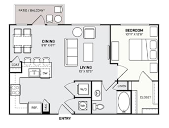 1 bed, 1 bath, 699 sqft, $1,779