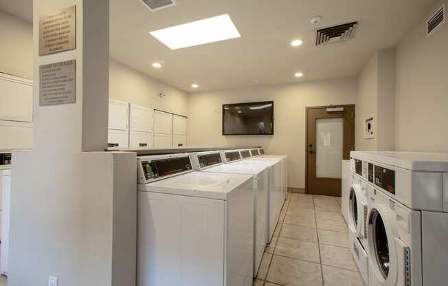 Community laundry facility at Tierra Pointe Apartments in Albuquerque NM October 2020