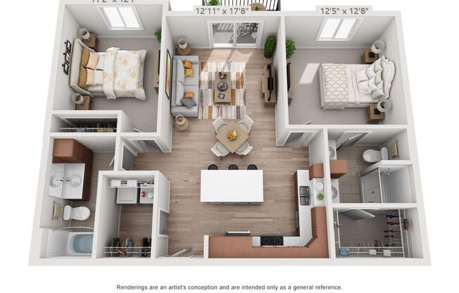 2 beds, 2 baths, 1,044 sqft, $1,420, Unit 309