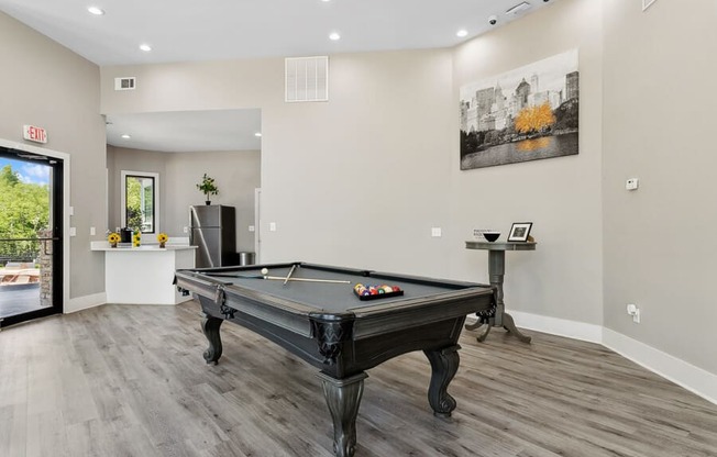 Community clubhouse with billiards table