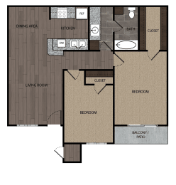 2 beds, 1 bath, 850 sqft, $1,005