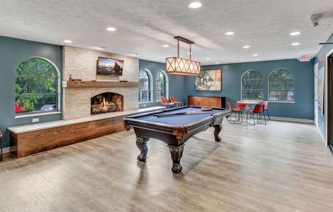 Game Room With Billiards Table at Shillito Park Apartments, Lexington